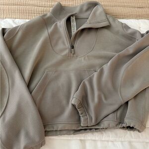 Lulu Brushed Softstream Ribbed Half Zip. Size 8.